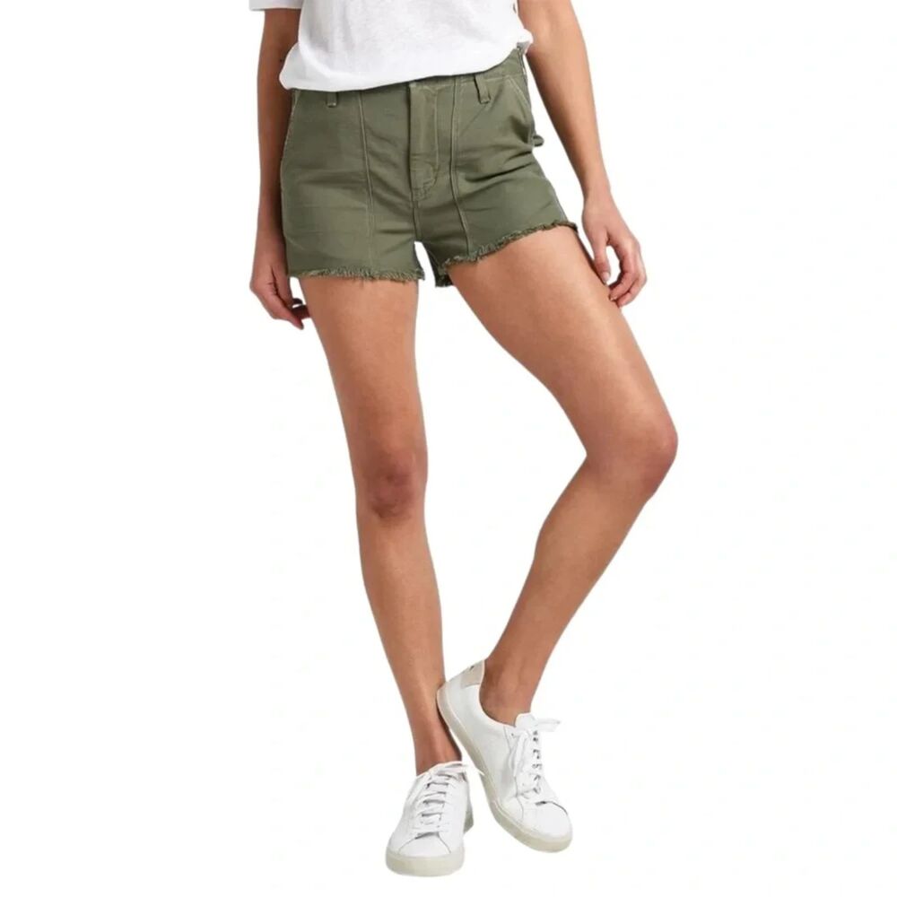 Citizens of Humanity Meghan Surplus Cutoff Shorts in Combat Green Cotton size 24